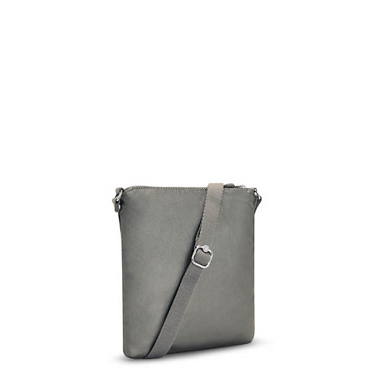 Kipling Keiko Metallic Crossbody Mini Bag Moon Grey Metallic | CA 1332KO